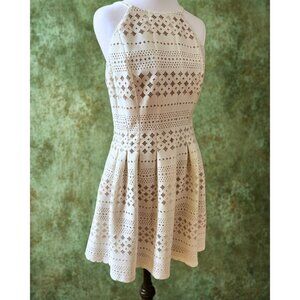 Eliza J Cream Eyelet Fit & Flare Dress Size 8 | Bridal Shower